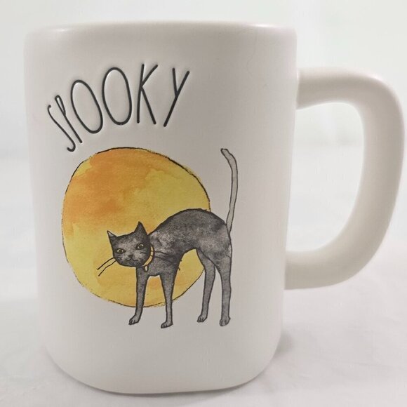 Rae Dunn Magenta Halloween Collection SPOOKY Cat 18 Oz Ceramic Mug Cup - Picture 12 of 16